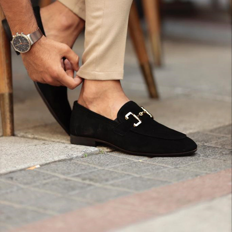 Comfortable men's slip-on dress shoes, elegant horsebit loafers for sophisticated smart casual footwear.