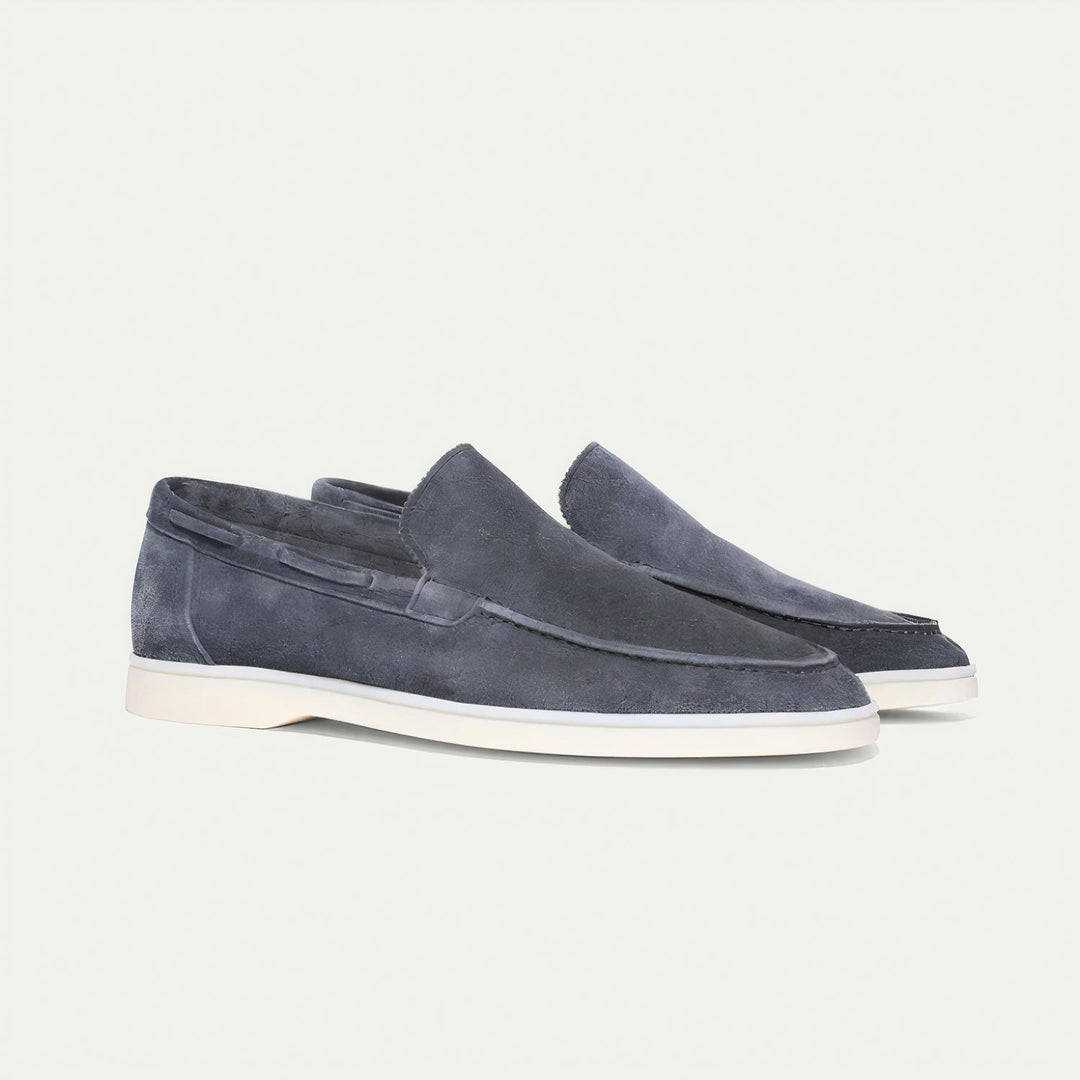 Comfortable men's slip-on suede loafers. Elegant smart casual footwear, ideal for modern men's fashion.