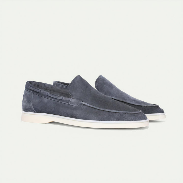 Comfortable men's slip-on suede loafers. Elegant smart casual footwear, ideal for modern men's fashion.