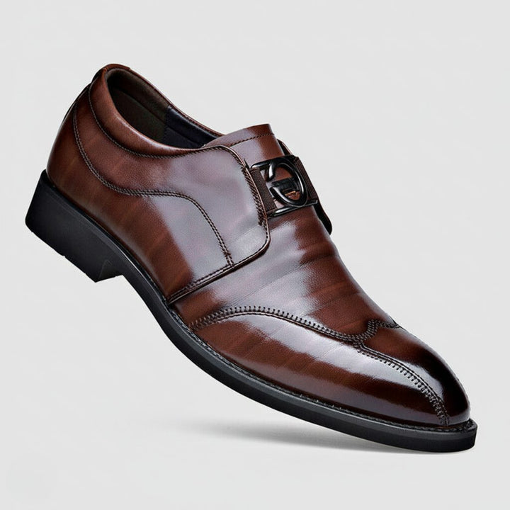 Men's elegant pointed-toe monk strap dress shoes. Ideal formal footwear for business, weddings & special events.
