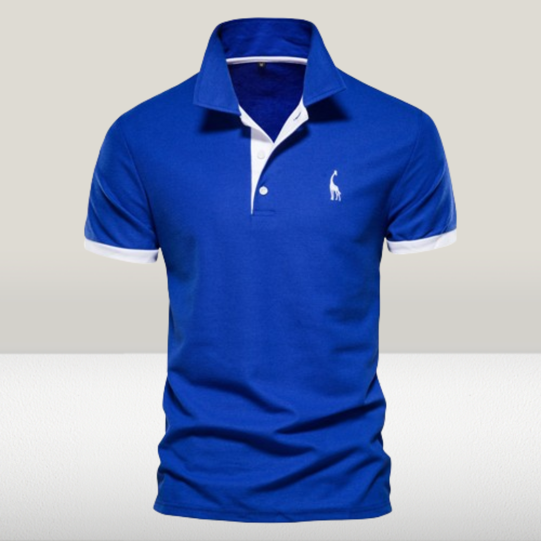 Smart casual men's short sleeve polo shirt with a comfortable, classic fit, ideal for versatile styling.