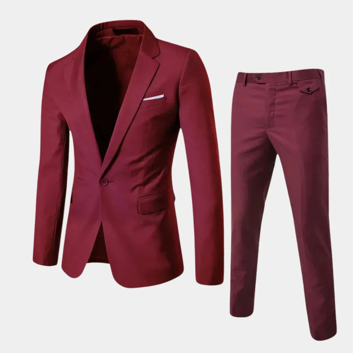 Stylish men's slim fit formal suit, a versatile blazer & trousers combo for business, weddings, and evening events.