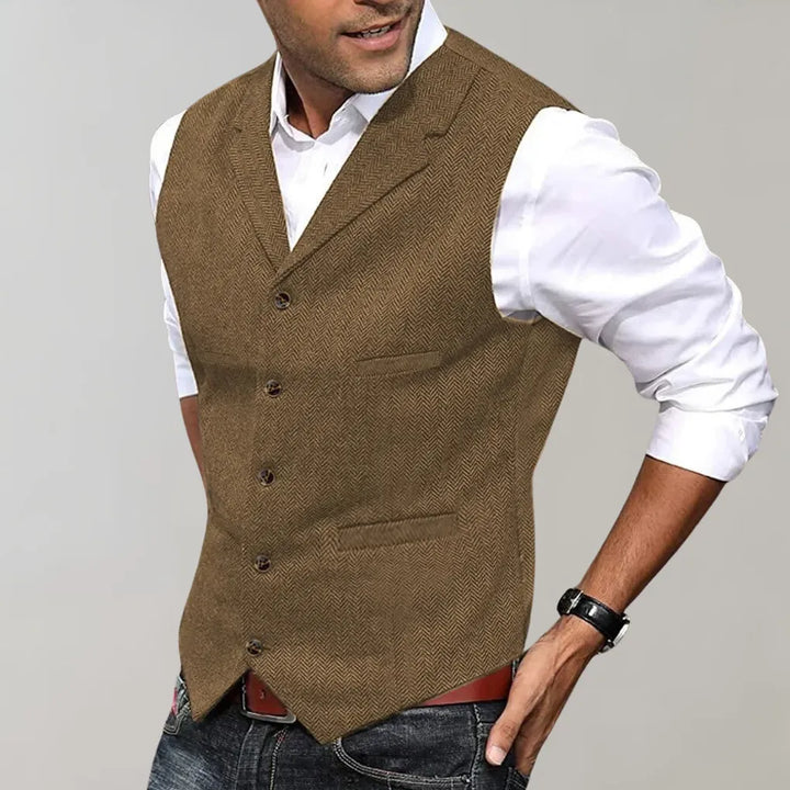 Stylish men's dress vest for wedding guests & smart casual events. Versatile formal waistcoat for professional style.