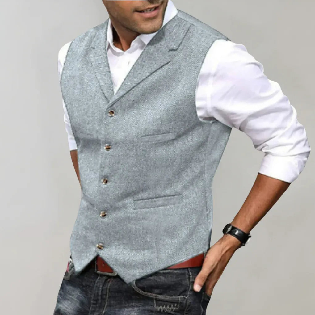 Versatile men's suit vest for a smart casual or business look. Features elegant design & comfortable tailored fit.