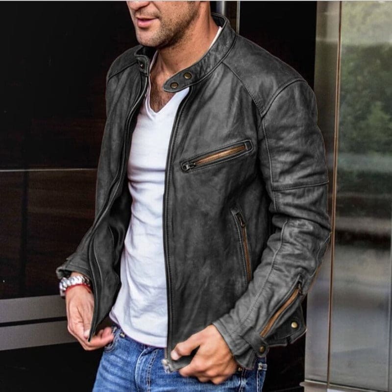 Men's elegant waterproof outerwear jacket, perfect for fall & winter. Stylish, regular fit, zipper closure.