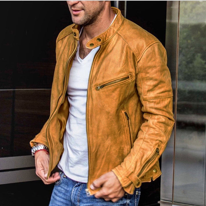 Sophisticated men's all-season jacket. Waterproof, stylish, regular fit coat for casual & elegant fashion.