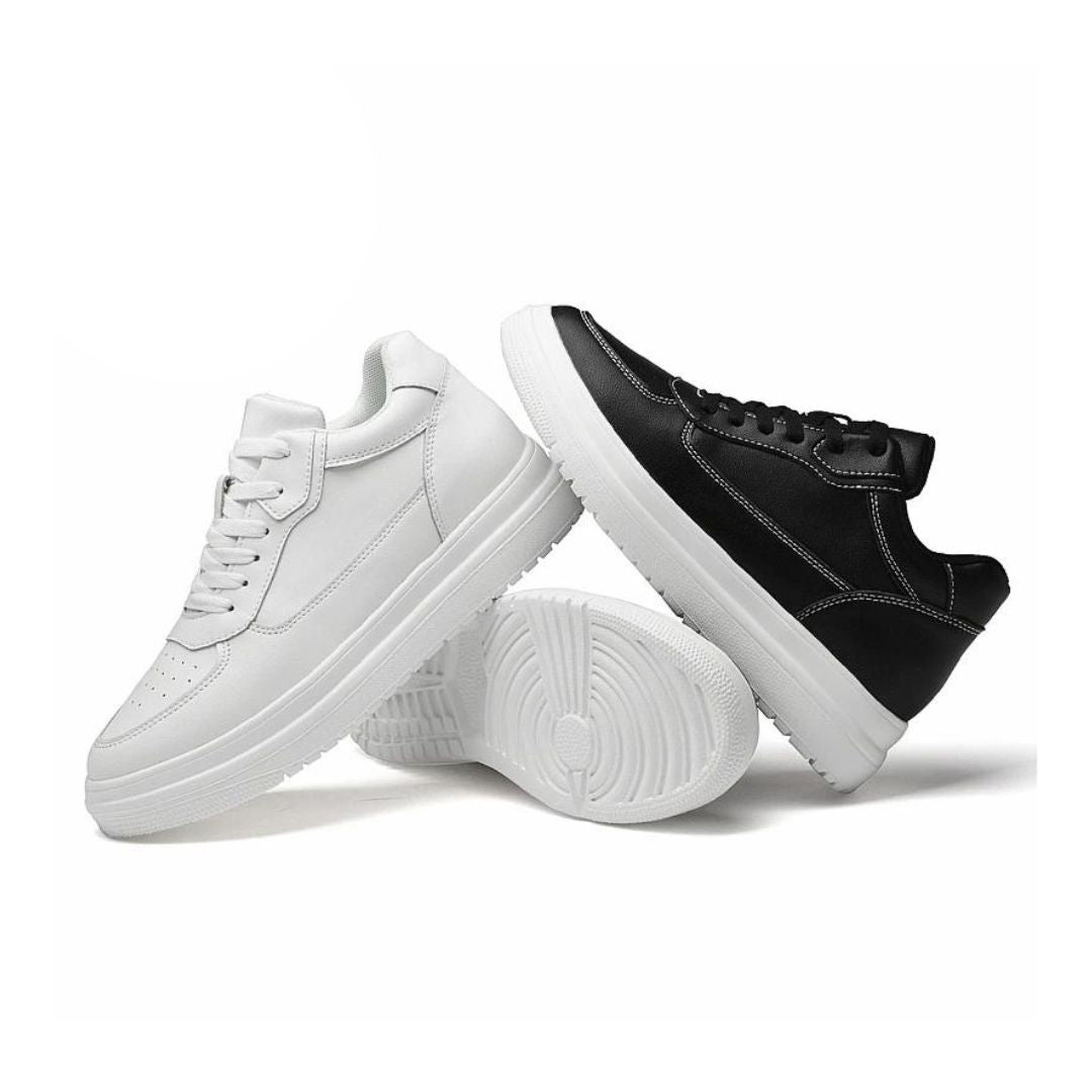 Close-up of men's smart height-increasing sneakers, showcasing the modern design and quality materials.