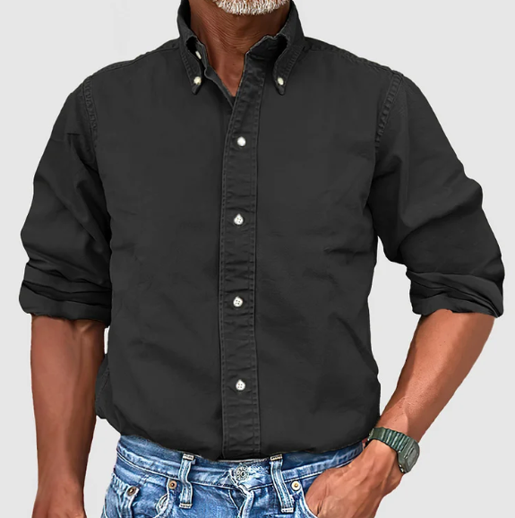 Versatile men's wrinkle-resistant long-sleeve shirt. Ideal for work, casual, modern fashion. Everyday comfort men's wear.