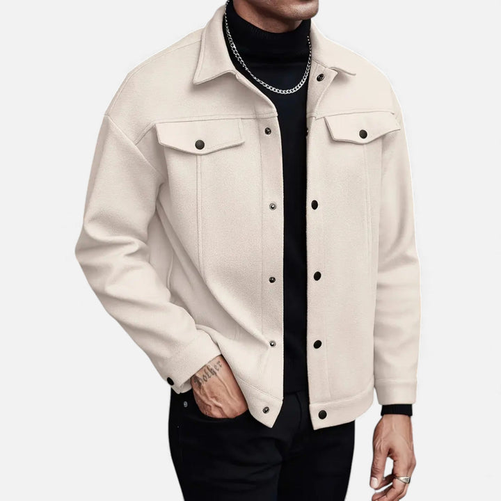 Versatile men's tailored jacket for smart casual looks. European-style lightweight spring/fall outerwear.