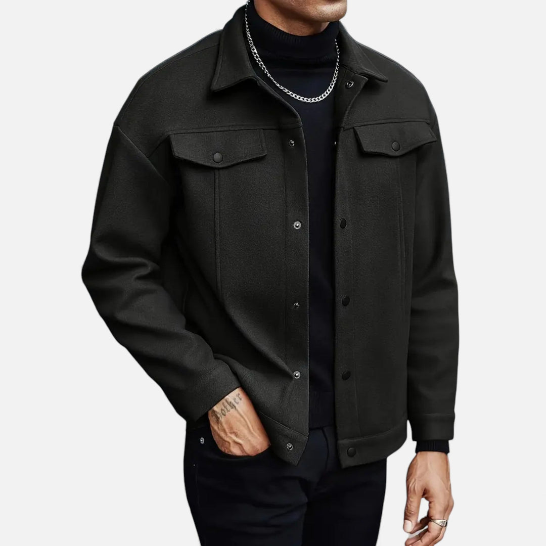 Men's tailored European-style casual jacket. Lightweight & modern fit, perfect for smart spring/fall fashion.
