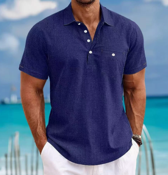 Comfortable men's short sleeve casual shirt, perfect everyday wear & effortless summer style.