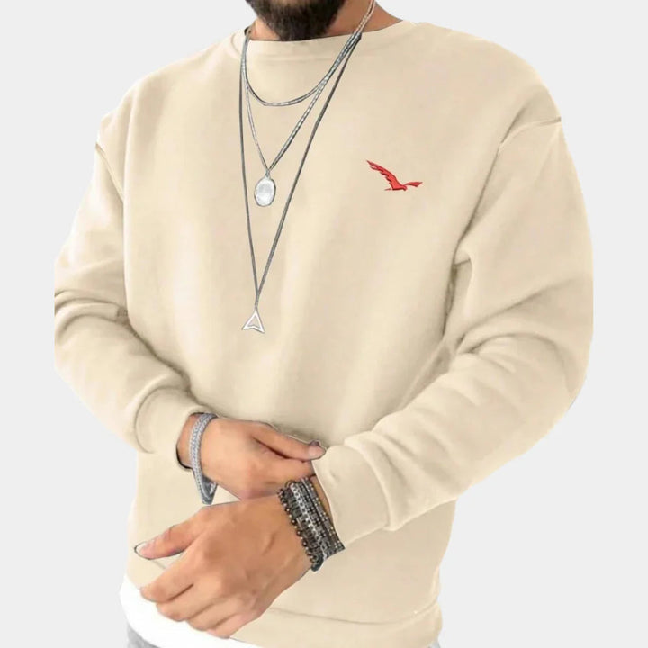 Stylish Men's Crewneck Sweater, new for fall/winter. Versatile, comfortable everyday fashion & layering.