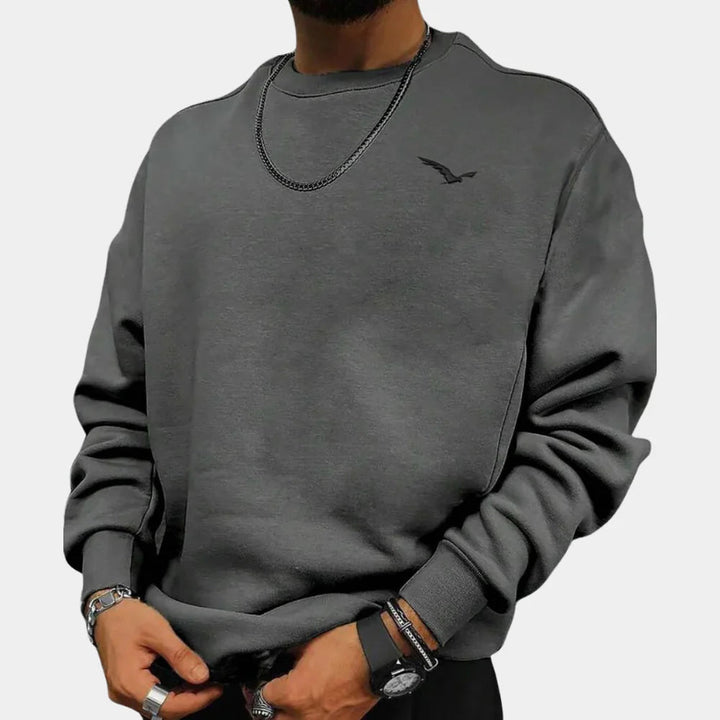Versatile Men's Everyday Sweater for stylish comfort. Long-sleeve crewneck, great for fall & winter fashion.