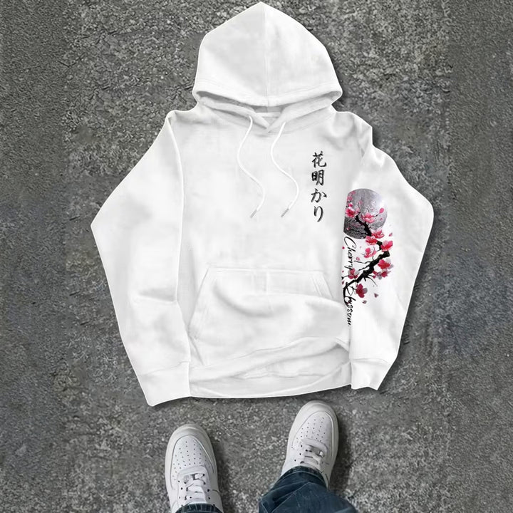White men's casual wear hoodie, a classic hooded top for daily comfort.
