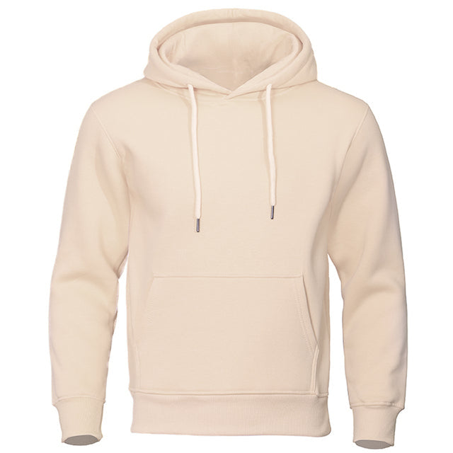 Grey men's everyday warmth hoodie, relaxed fit long sleeve pullover for winter comfort.