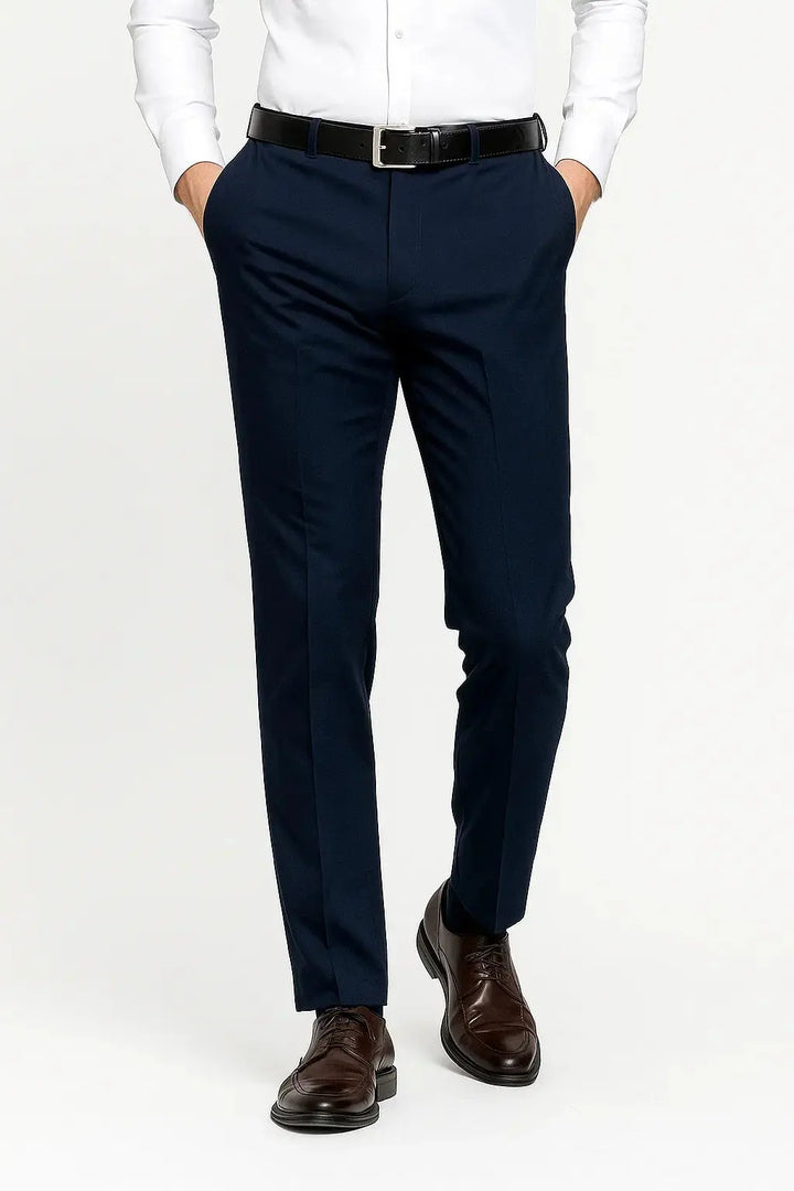 Stylish black ExecFlex stretch dress pants for men, designed for comfort and a modern, polished aesthetic.