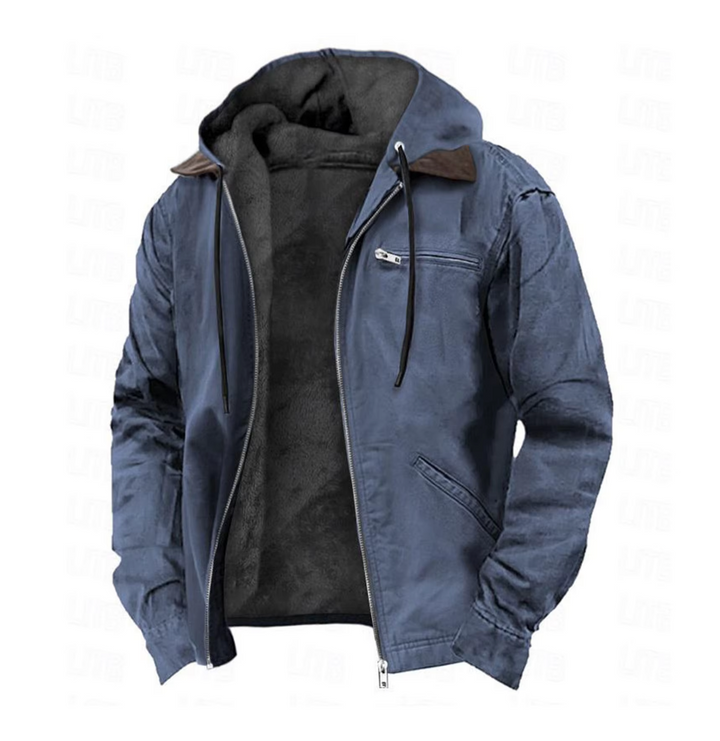 Utility men's autumn hooded jacket, ideal for seasonal fall fashion & everyday comfort.