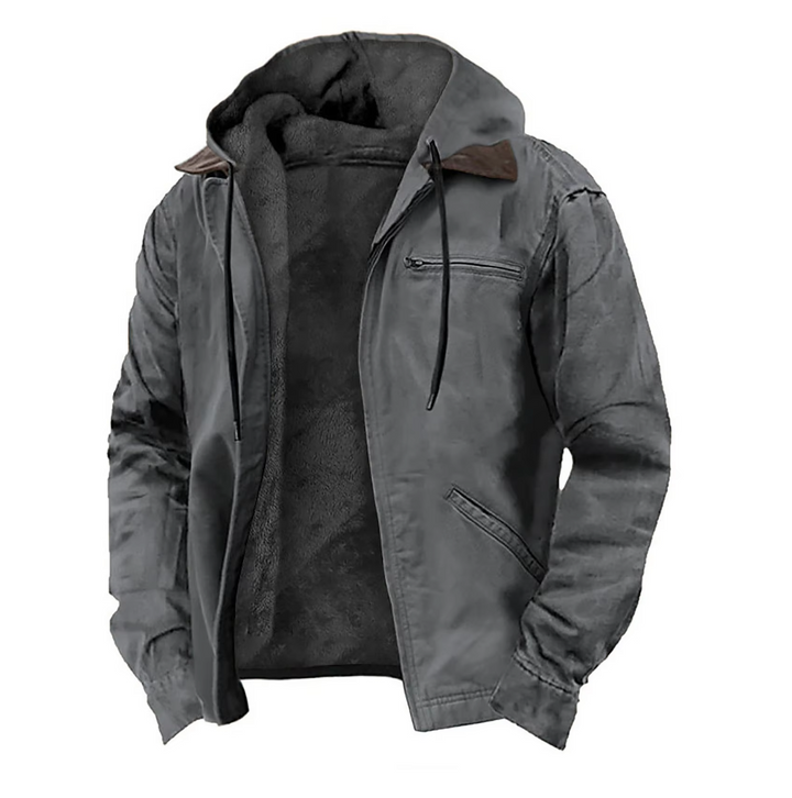 Fashionable men's hooded jacket for autumn, a stylish and comfortable choice for fall fashion.
