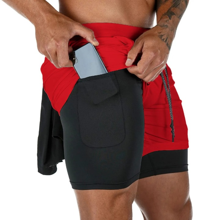 Men's FlexStride Performance Running Shorts, black, side view, essential activewear.