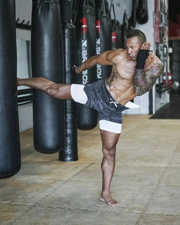 Breathable FlexStride Performance Shorts for men, blue, premium activewear design.