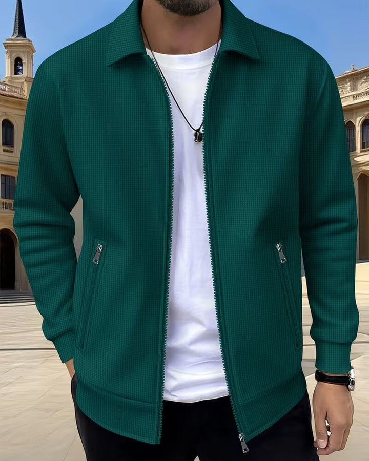 Versatile men's Gideon athletic jacket. Textured design, perfect for sporty outfits & modern casual looks.