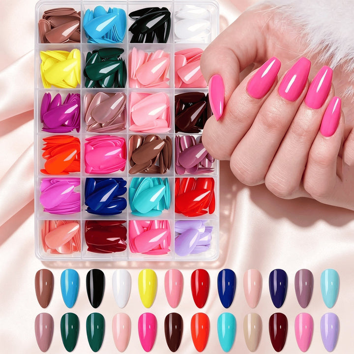 Effortless style with men's glossy press-on false nails. Durable, easy-to-apply temporary fashion accessory.