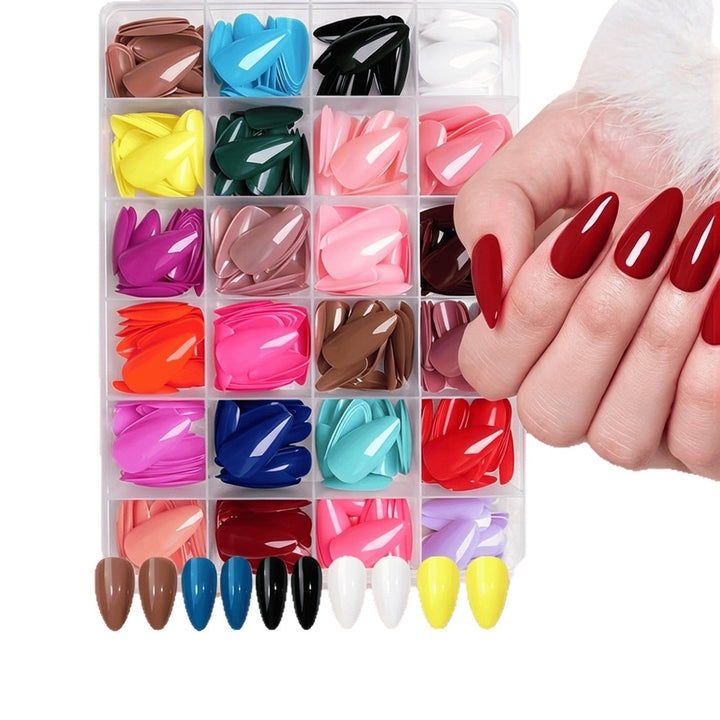 Set of men's press-on false nails, glossy finish. Easy application for a fashionable, temporary nail art statement.