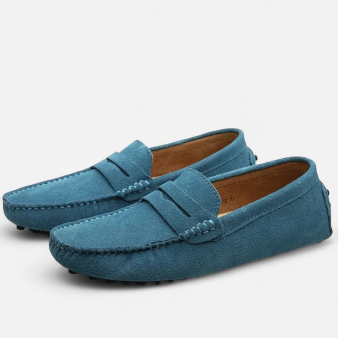 Interior view of comfortable men's handmade loafers, highlighting all-day wear and classic design.