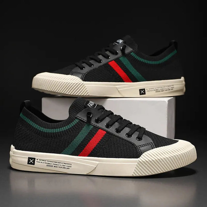 Harrington Oxford men's shoes: classic retro stripe minimalist sneakers, ideal for comfortable and versatile everyday style.