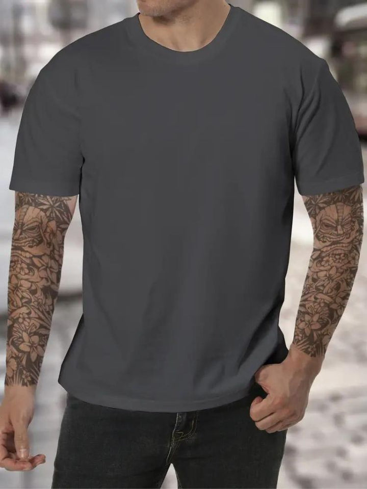 Clean look men's high neck long sleeve t-shirt, an ideal layering piece for comfortable style.