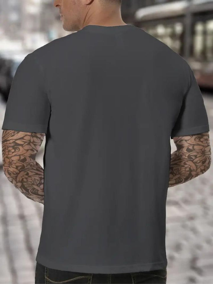 Timeless men's high neck long sleeve t-shirt, simple yet comfortable for versatile everyday style.