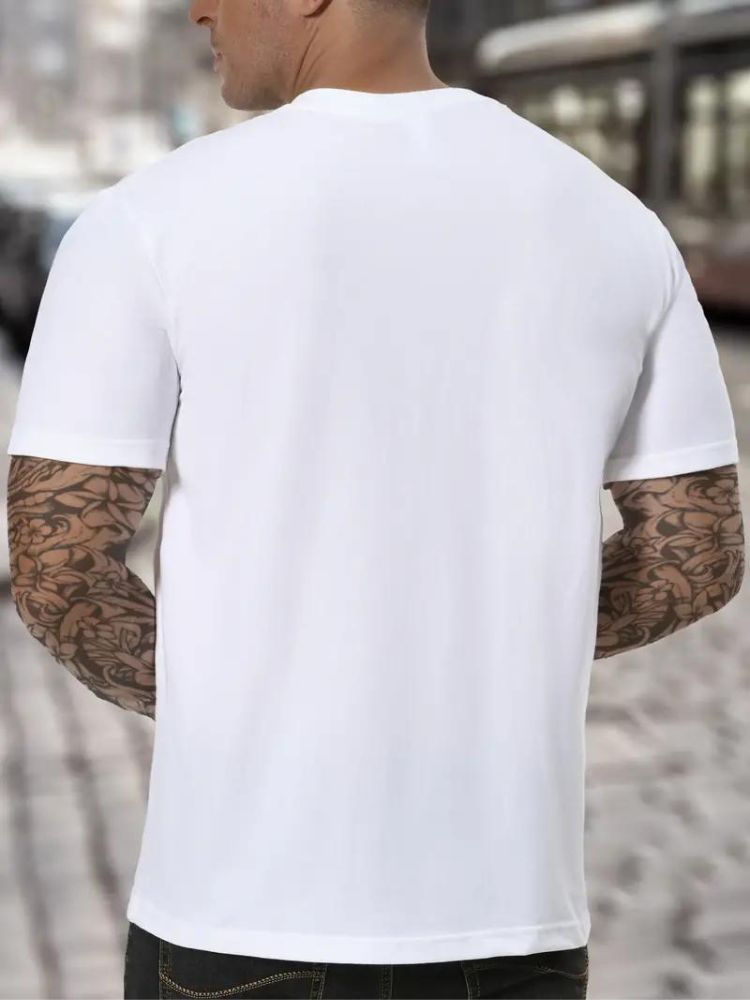 Basic men's high neck long sleeve t-shirt, perfect for comfortable, casual everyday fashion.
