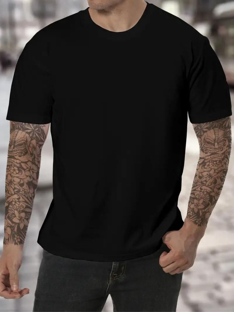 Men's comfortable high neck long sleeve t-shirt, a versatile top for daily wear and relaxed fit.