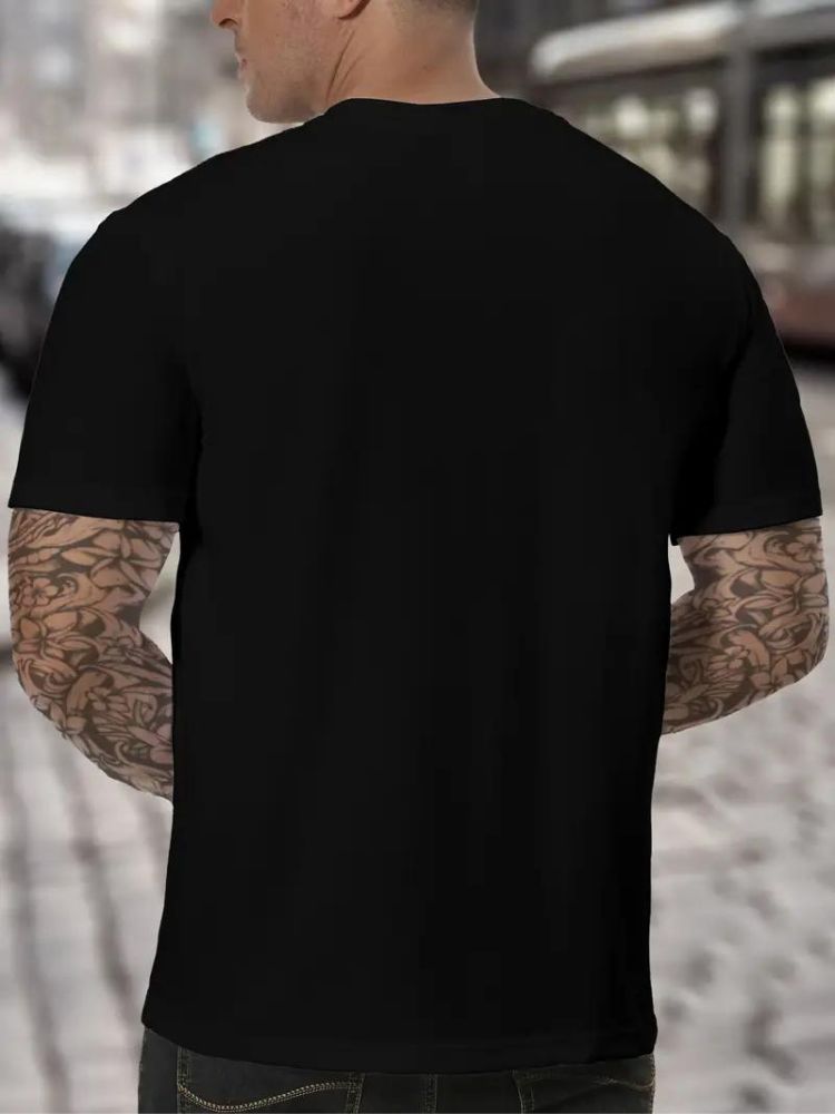 Modern men's high neck long sleeve t-shirt, an essential comfortable top for casual wardrobes.