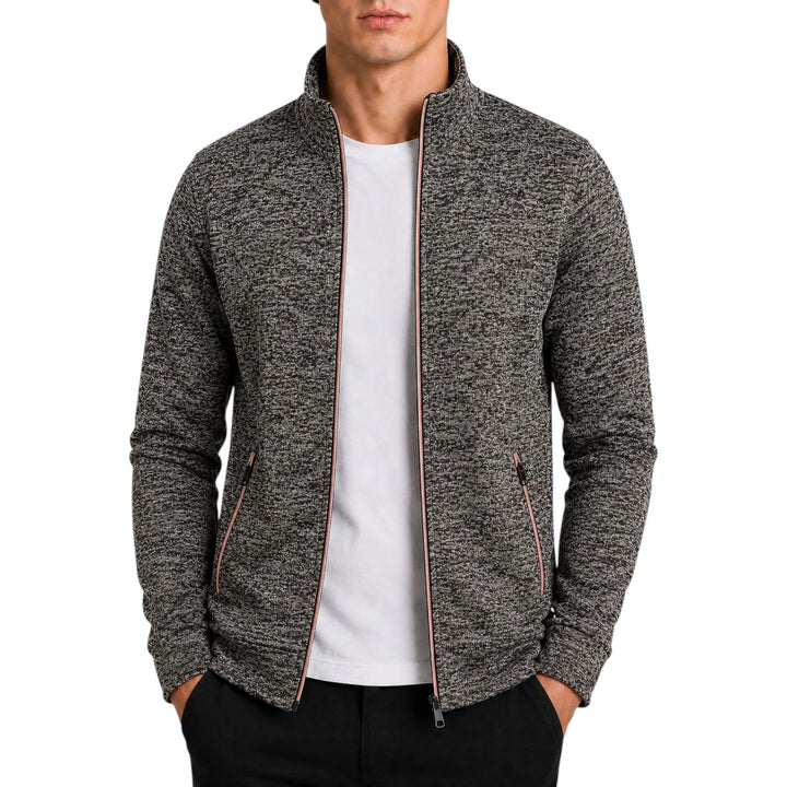 Classic men's high neck sweater, long sleeve, autumn casual essential.