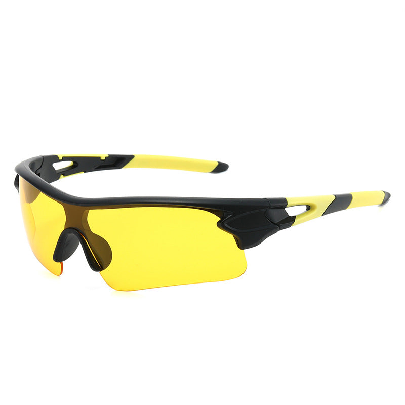Men's athletic sunglasses, perfect for sports, providing polarized UV protection and enhanced clarity.