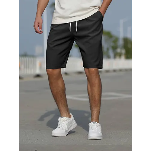 Relaxed fit men's high waist summer shorts, great for casual wear, athletic comfort.