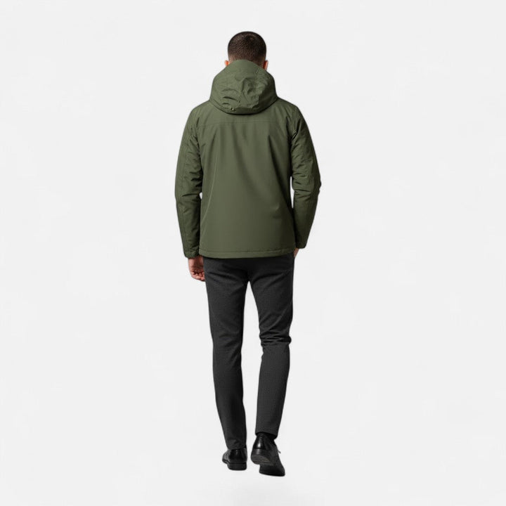 Stylish men's casual hooded jacket with a modern loose fit, great for versatile everyday fashion.
