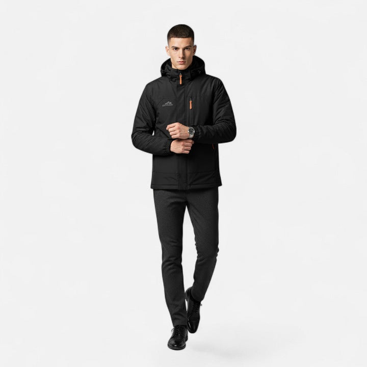 Loose-fit men's hooded jacket, offering effortless style and comfort for daily casual wear.