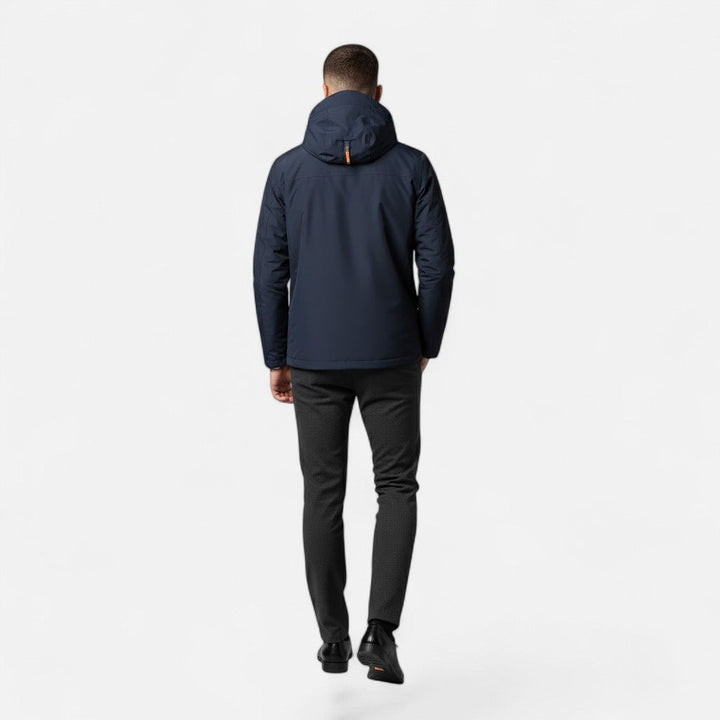 Stylish men's loose-fit hooded jacket, perfect for casual everyday style and all-day comfort.