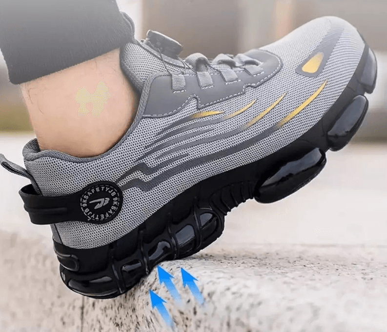 Men's steel toe work shoes: comfortable, durable, non-slip, indestructible safety sneakers.