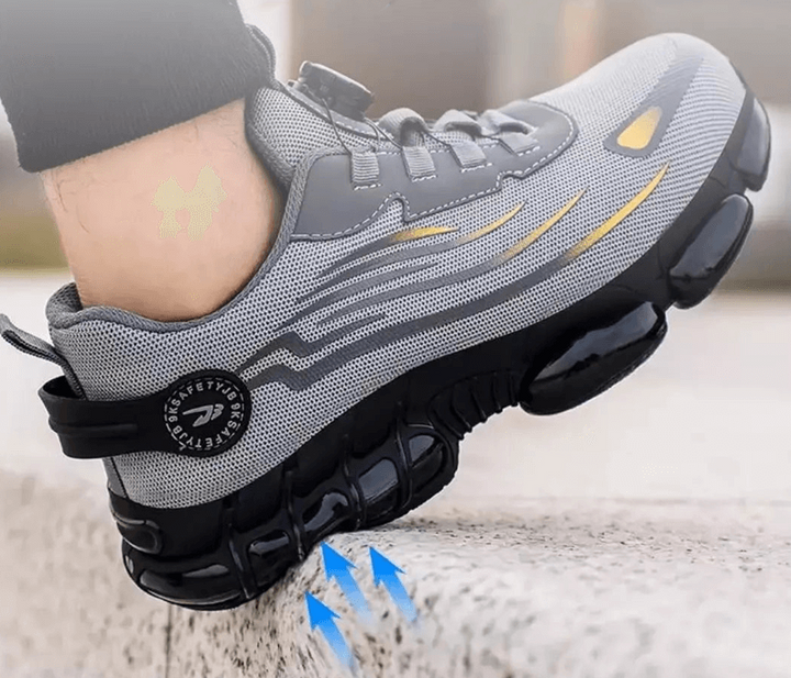 Men's steel toe work shoes: comfortable, durable, non-slip, indestructible safety sneakers.