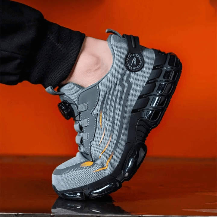 Men's comfortable safety sneakers, steel toe, non-slip, durable work shoes for maximum protection.