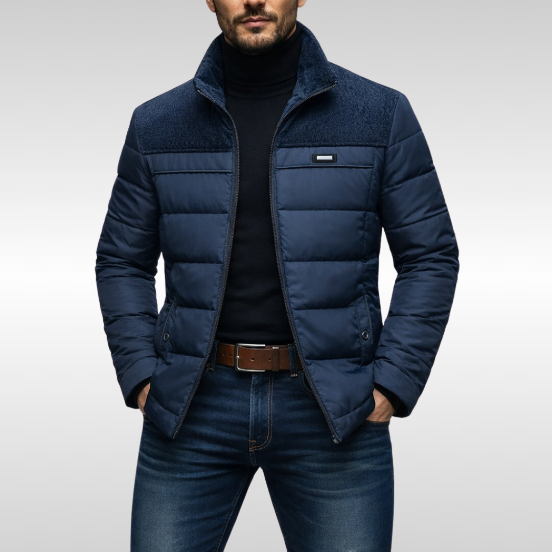 Men's insulated winter jacket, weather-resistant & warm outerwear for cold weather adventures and casual wear.