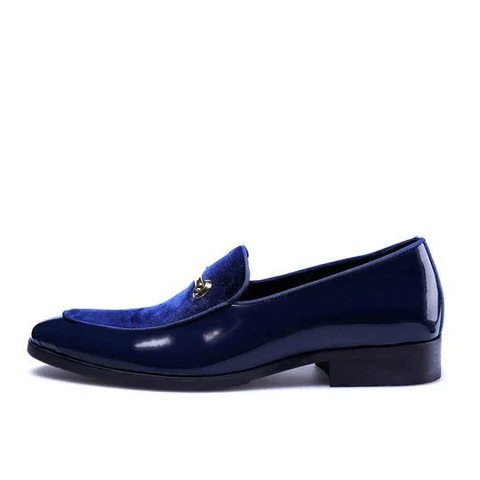 Man wearing stylish slip-on loafers, excellent wedding shoes and formal occasion footwear.