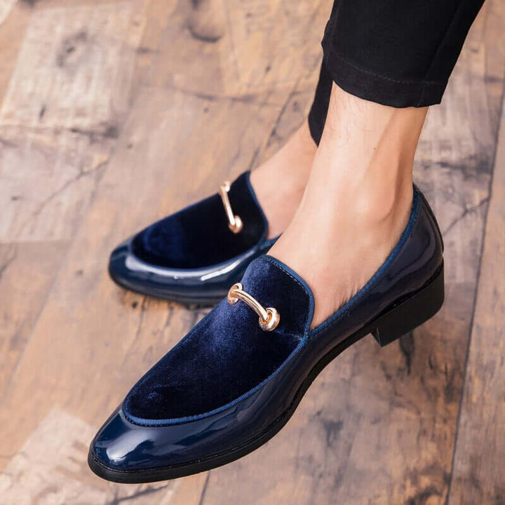 Elegant men's Italian dress loafers, sophisticated slip-on style, perfect for formal events & gala attire.