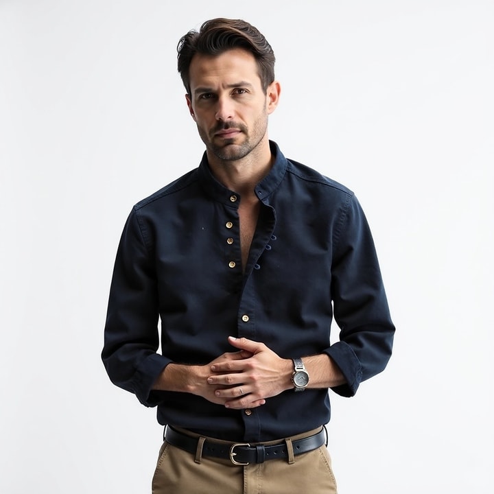 Men's Katana shirt in modern fit, showcasing unique Japanese style for streetwear fashion.