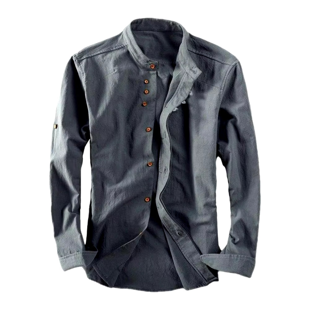 Sleek men's casual shirt with a modern fit and distinct Japanese Katana-inspired design.
