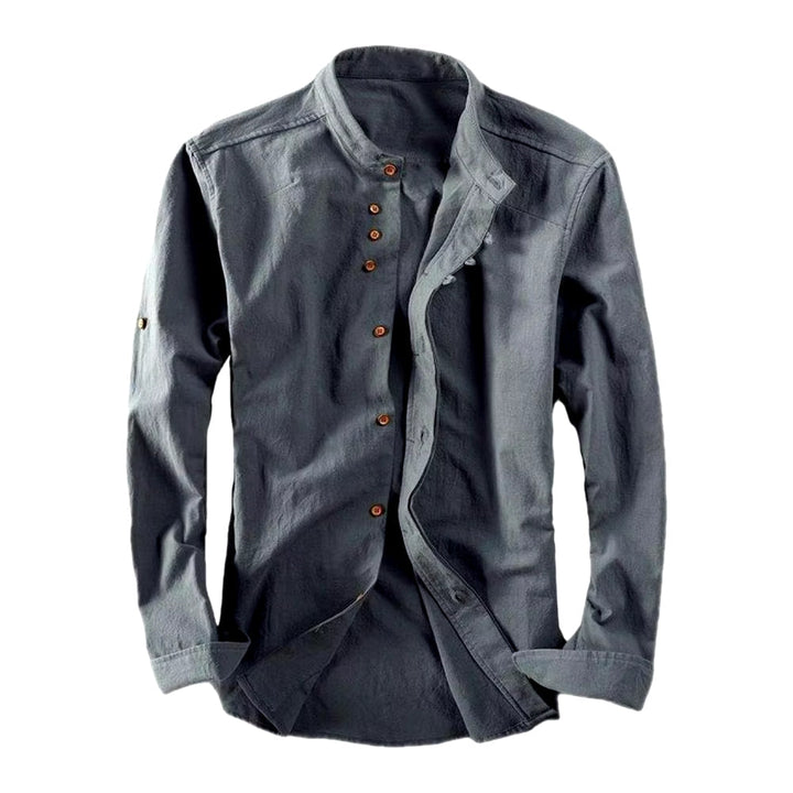 Sleek men's casual shirt with a modern fit and distinct Japanese Katana-inspired design.
