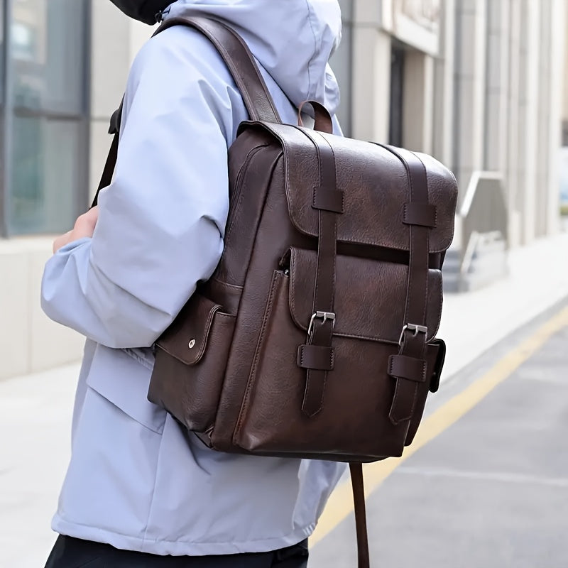 Spacious men's commuter laptop bag with multiple compartments, ideal for work and daily essentials.